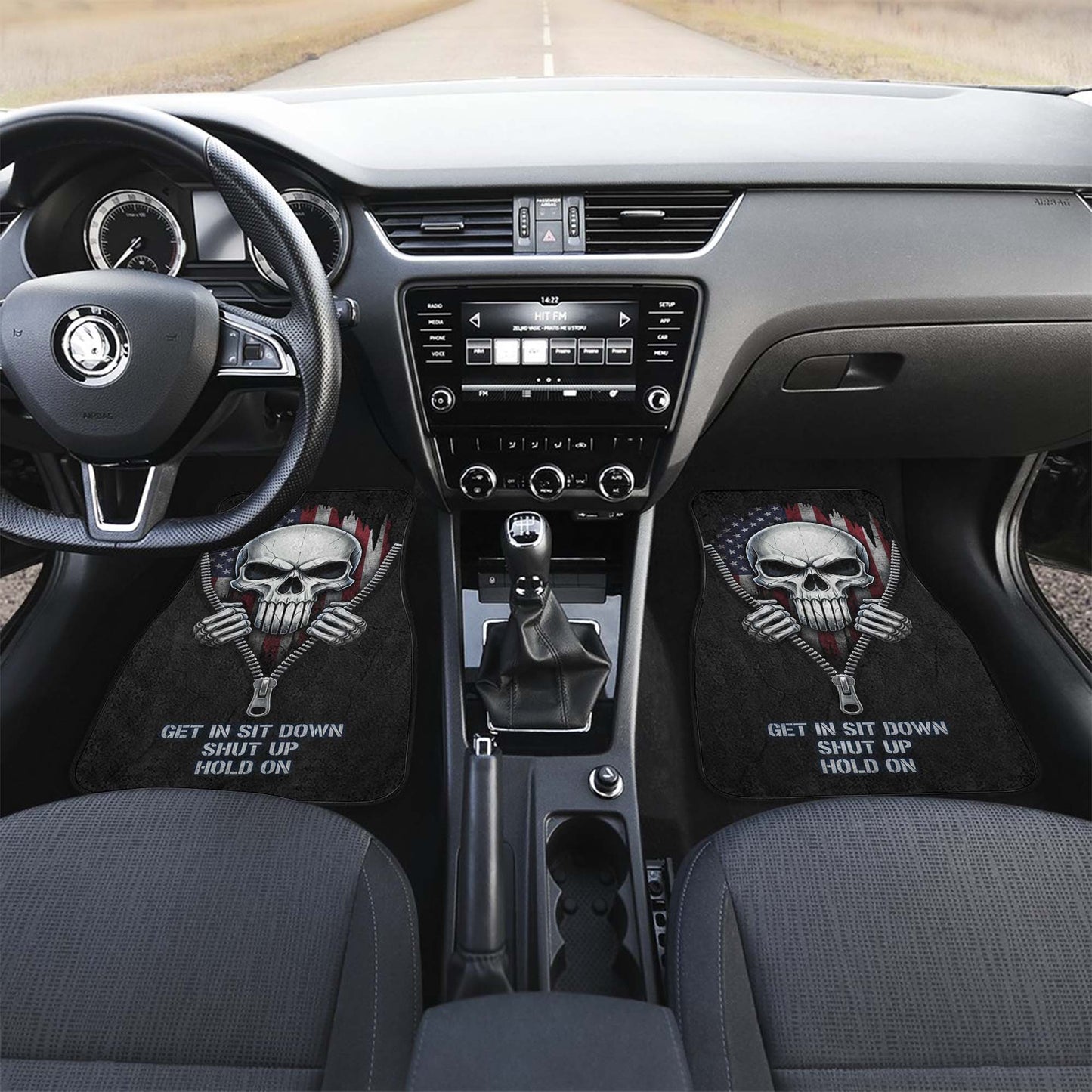 Military Skull Car Floor Mats – USA Flag Style | PersonalizedFury