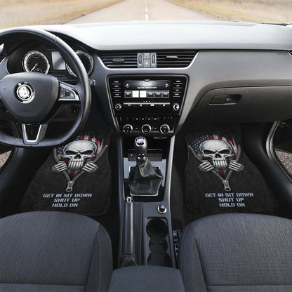 Military Skull Car Floor Mats – USA Flag Style | PersonalizedFury
