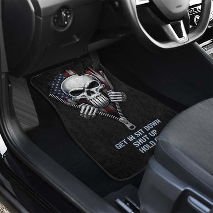 Military Skull Car Floor Mats – USA Flag Style | PersonalizedFury