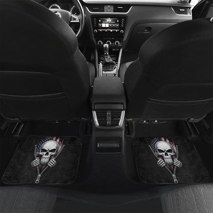 Military Skull Car Floor Mats – USA Flag Style | PersonalizedFury