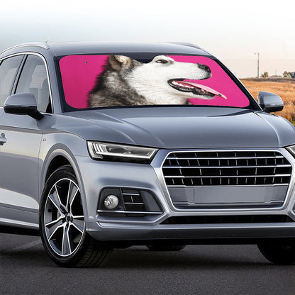 Cute Alaskan Malamute Print Car Windshield Sun Shade