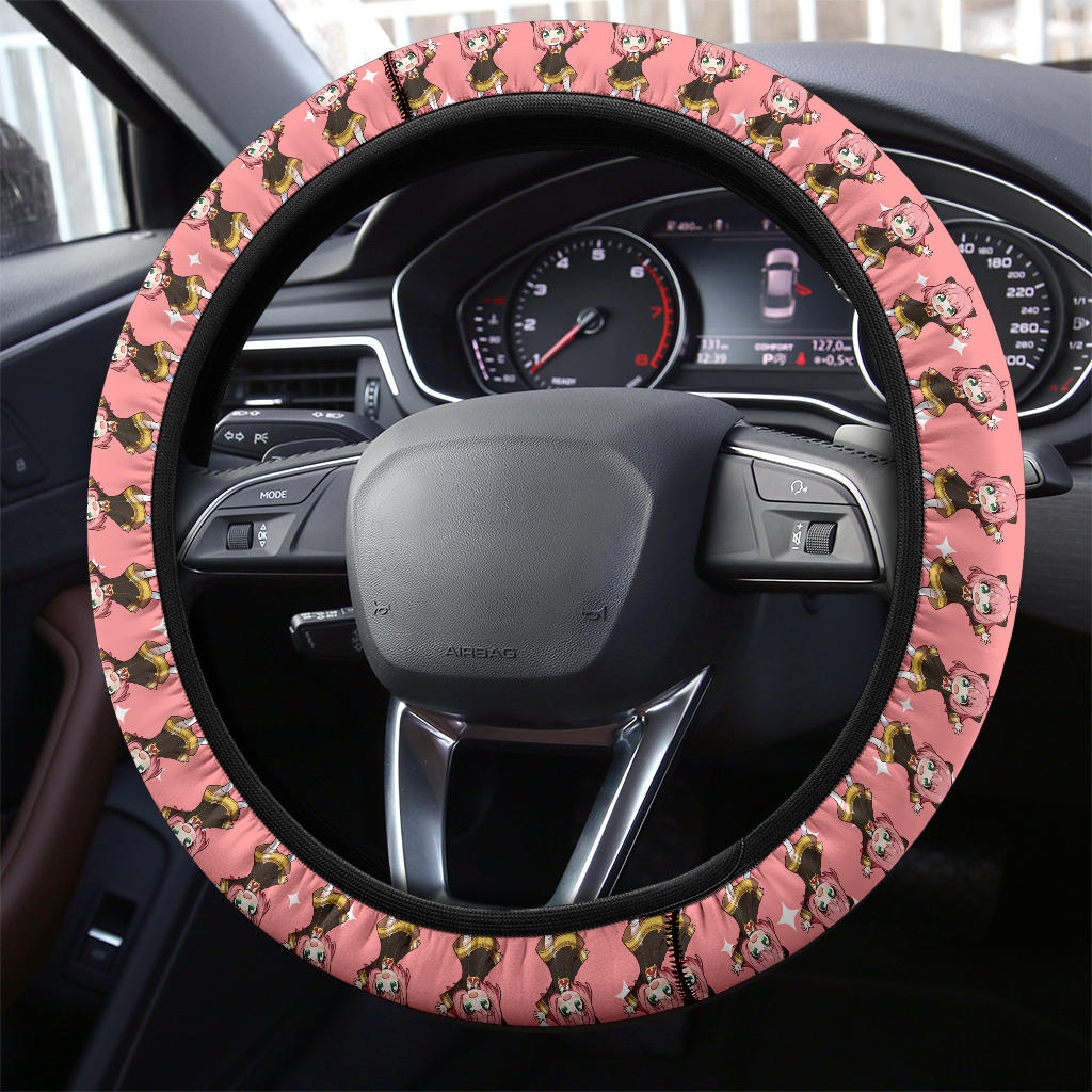 Cute Anya Spy X Family Car Steering Wheel Cover