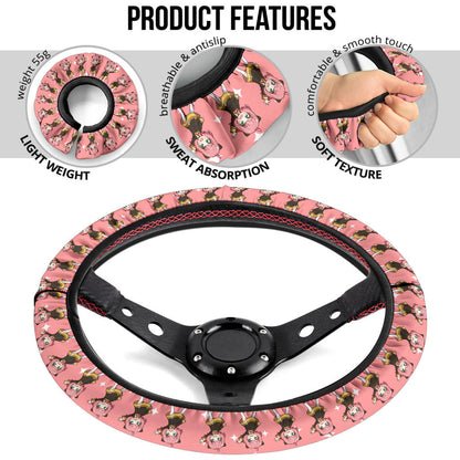 Cute Anya Spy X Family Car Steering Wheel Cover