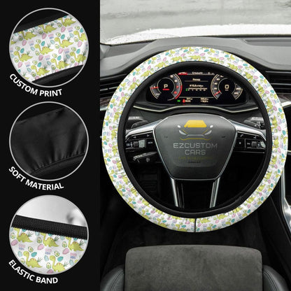 Cute Apatosaurus Pattern Car Accessories Custom Dinosaur Anime Steering Wheel Cover
