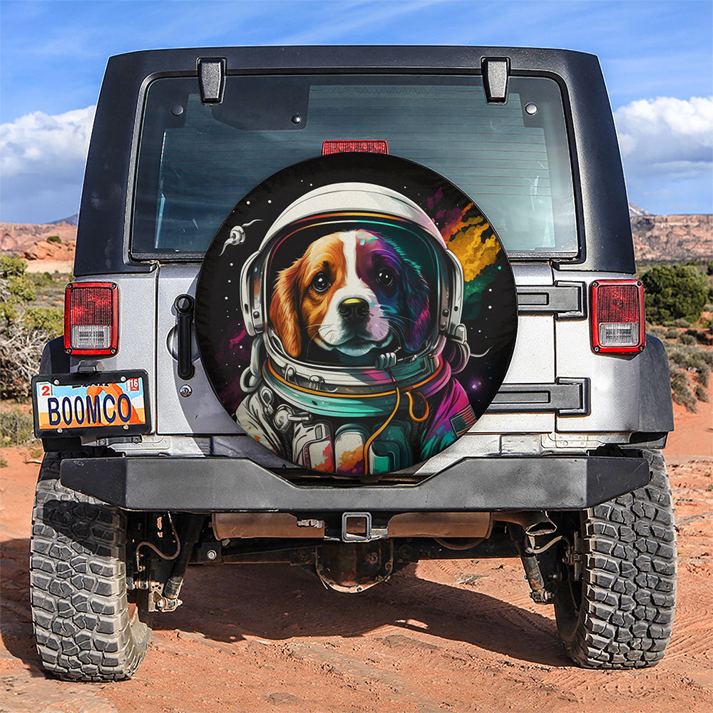 Cute Astronaut Dog Animal Car Spare Tire Cover