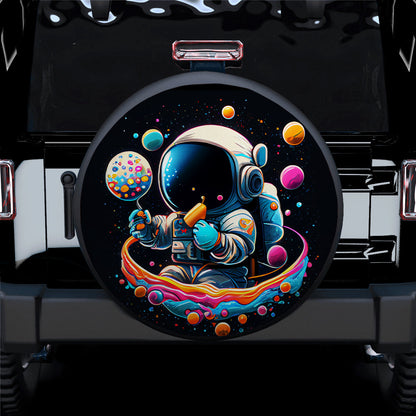 Cute Astronaut Eat Candy Car Spare Tire Cover