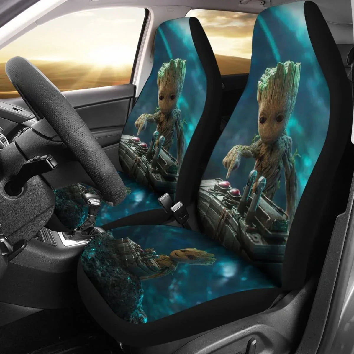 Cute Baby Groot Holder Car Seat Covers Universal Fit - PersonalizedFury