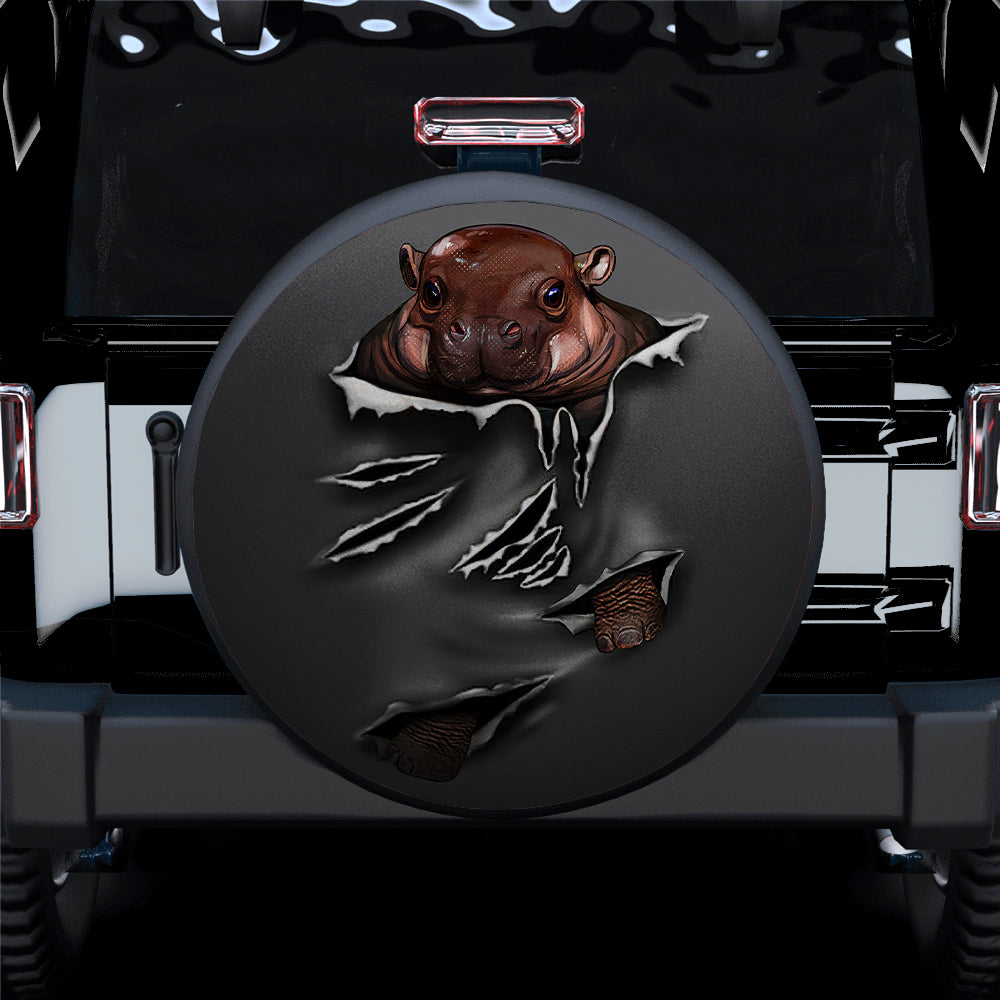 Cute Baby Hippo Hanging Car Spare Tire Cover