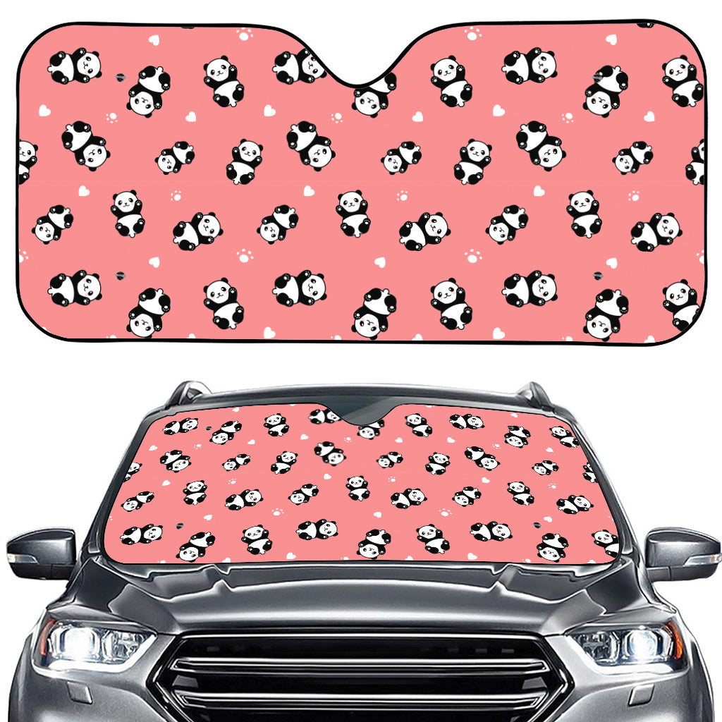 Cute Baby Panda Pattern Print Car Windshield Sun Shade
