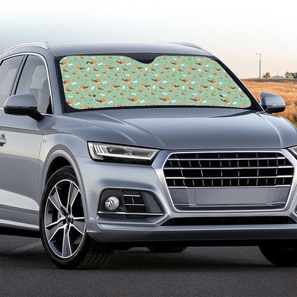 Cute Beagle Puppy Pattern Print Car Windshield Sun Shade