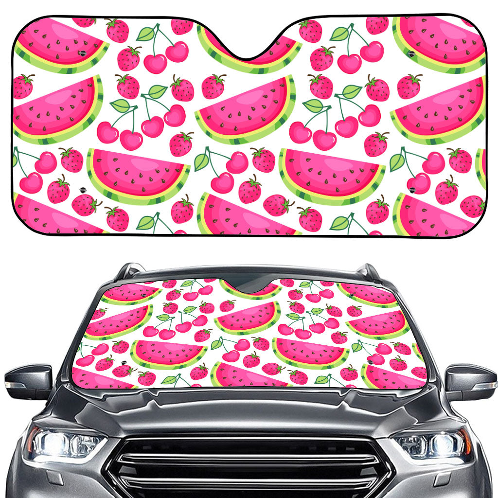 Cute Berry Watermelon Pattern Print Car Windshield Sun Shade