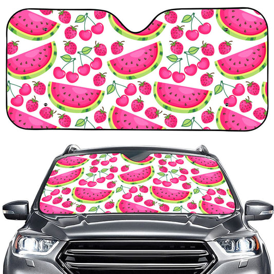 Cute Berry Watermelon Pattern Print Car Windshield Sun Shade