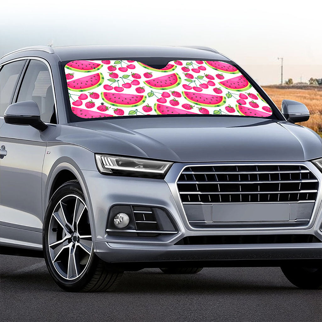 Cute Berry Watermelon Pattern Print Car Windshield Sun Shade