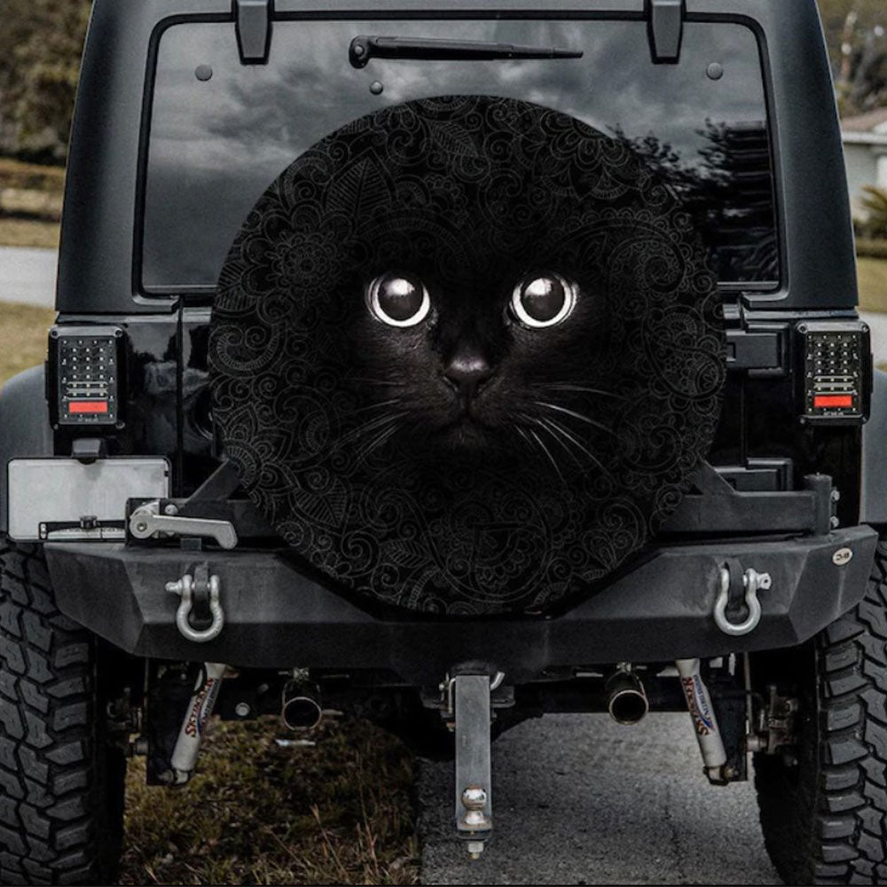 Cute Black Cat Car Spare Tire Cover