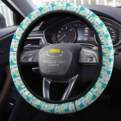 Cute Brachiosaurus Pattern Car Accessories Custom Dinosaur Anime Steering Wheel Cover