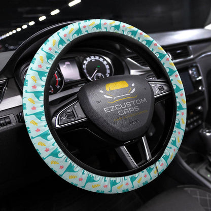 Cute Brachiosaurus Pattern Car Accessories Custom Dinosaur Anime Steering Wheel Cover