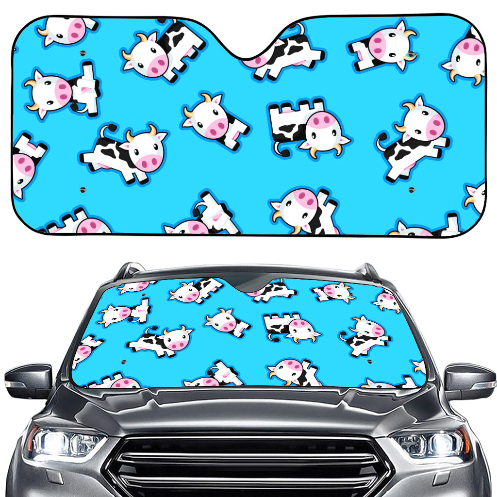 Cute Cartoon Baby Cow Pattern Print Car Windshield Sun Shade