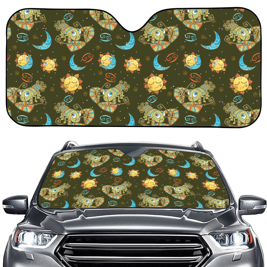 Cute Cartoon Cancer Pattern Print Car Windshield Sun Shade