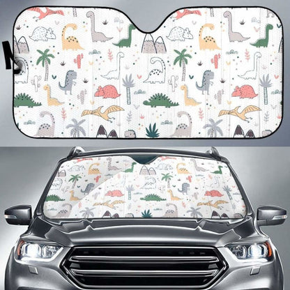 Cute Cartoon Dinosaurs Tree Pattern Car Auto Sun Shades Universal Fit 052312