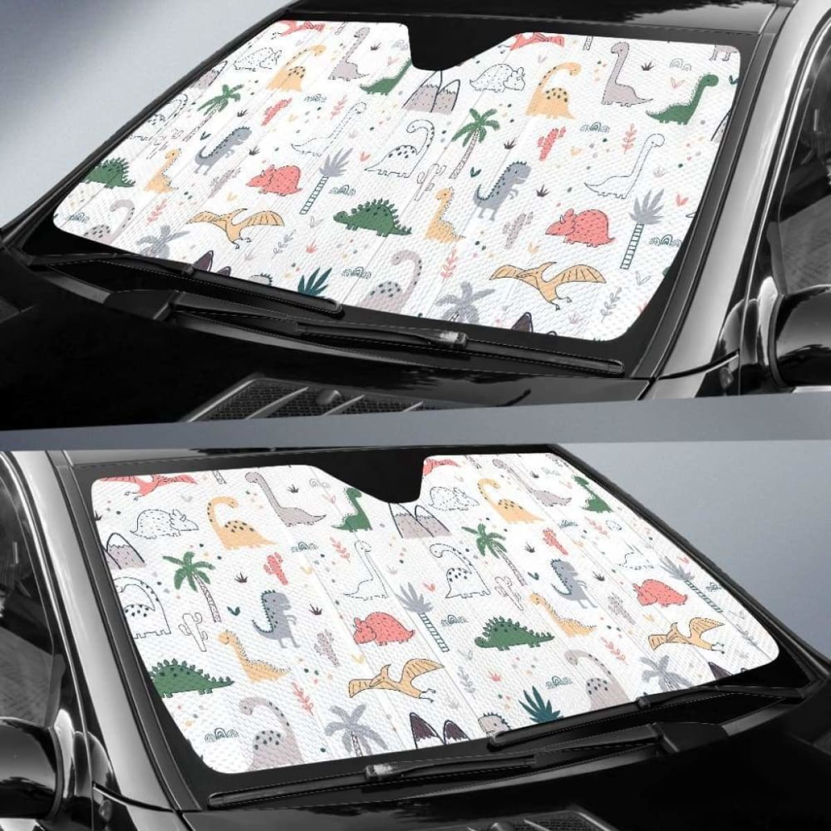 Cute Cartoon Dinosaurs Tree Pattern Car Auto Sun Shades Universal Fit 052312