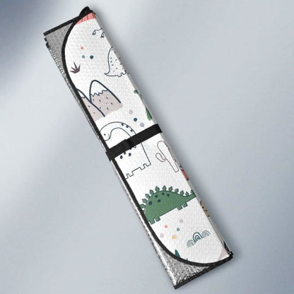 Cute Cartoon Dinosaurs Tree Pattern Car Auto Sun Shades Universal Fit 052312