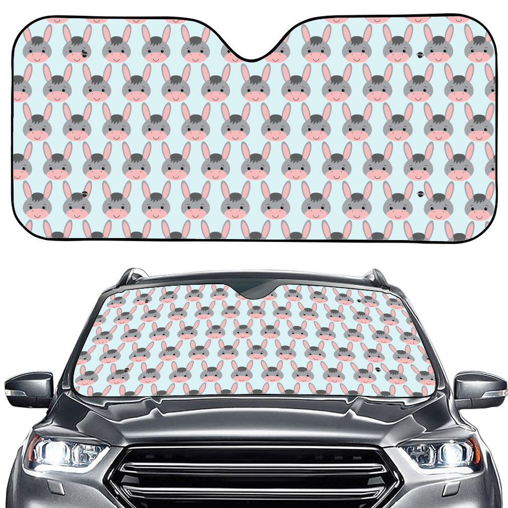 Cute Cartoon Donkey Pattern Print Car Windshield Sun Shade