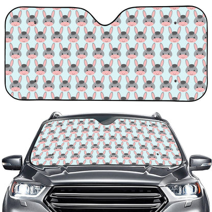 Cute Cartoon Donkey Pattern Print Car Windshield Sun Shade