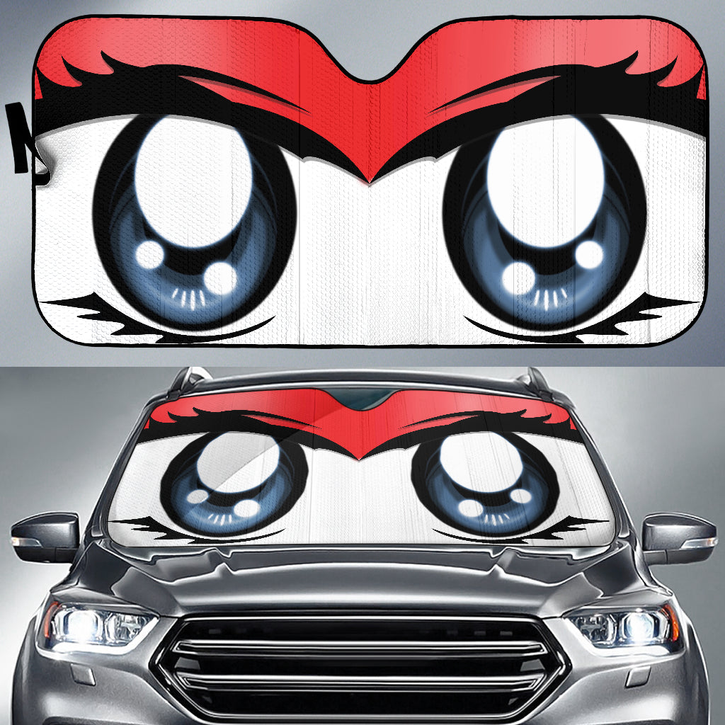 Cute Cartoon Eyes Red Auto Sun Shades