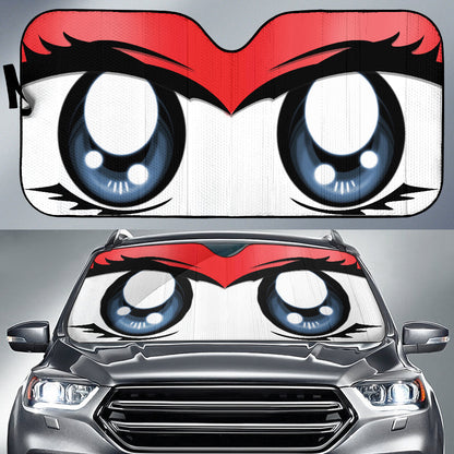 Cute Cartoon Eyes Red Auto Sun Shades