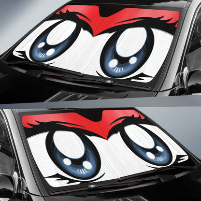 Cute Cartoon Eyes Red Auto Sun Shades