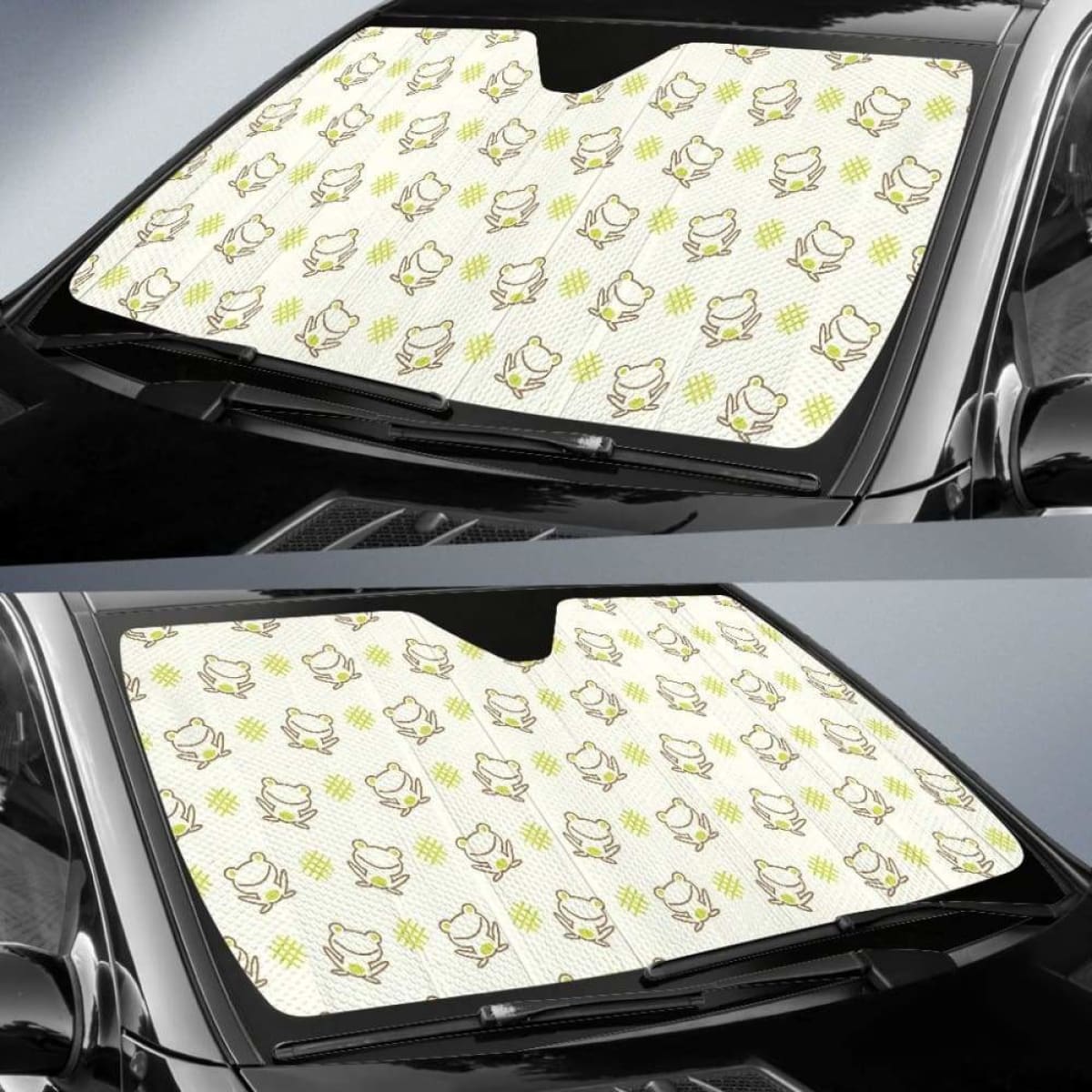 Cute Cartoon Frog Baby Pattern Car Auto Sun Shades Universal Fit 052312