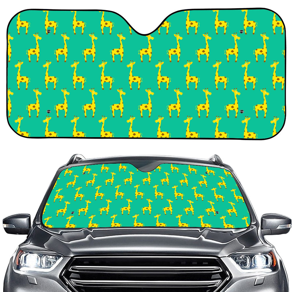 Cute Cartoon Giraffe Pattern Print Car Windshield Sun Shade