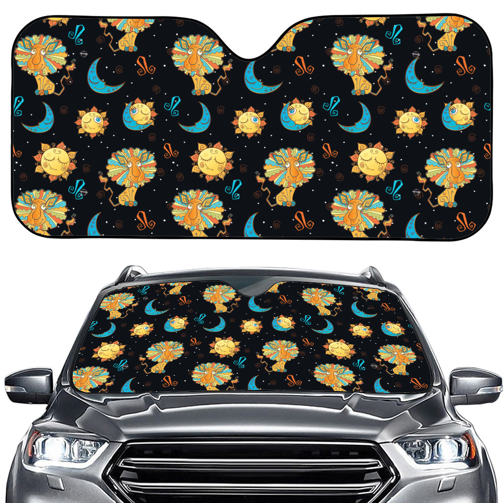 Cute Cartoon Leo Pattern Print Car Windshield Sun Shade
