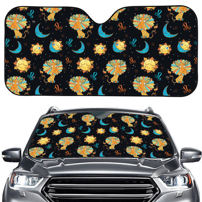 Cute Cartoon Leo Pattern Print Car Windshield Sun Shade