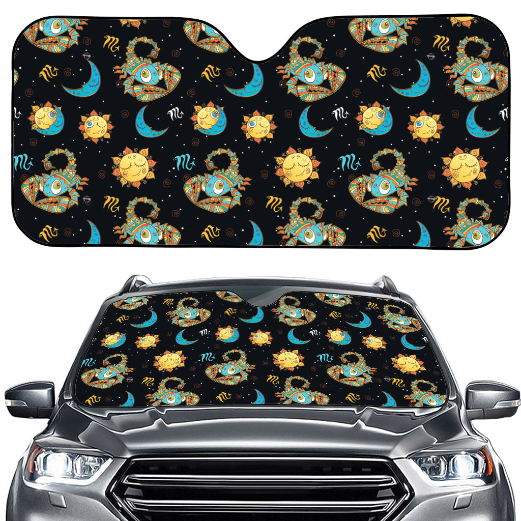 Cute Cartoon Scorpio Pattern Print Car Windshield Sun Shade