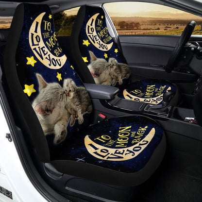 Cute Cat Car Seat Covers Custom I Love You To The Moon And Back Car Accessories For Dad
