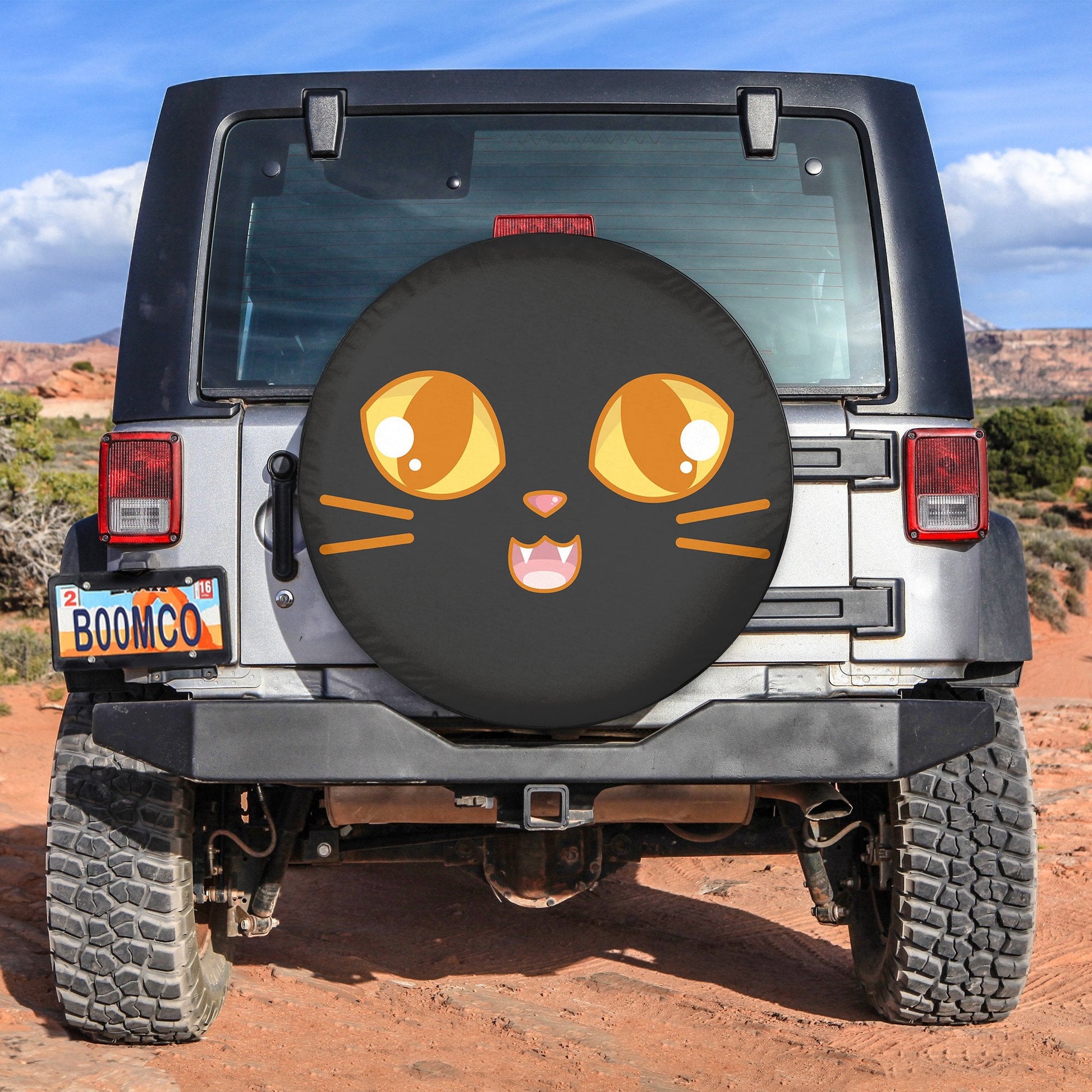 Cute Cat Face Spare Tire Cover