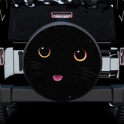Cute Cat Face Star Car Spare Tire Cover