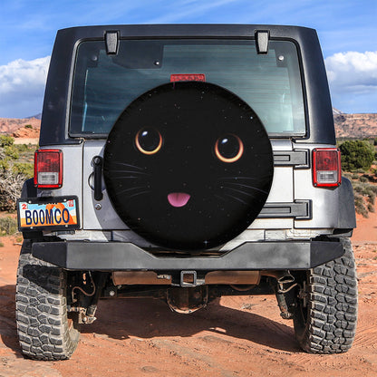 Cute Cat Face Star Car Spare Tire Cover