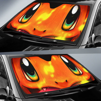 Cute Charmander Face Pokemon Car Auto Sunshades