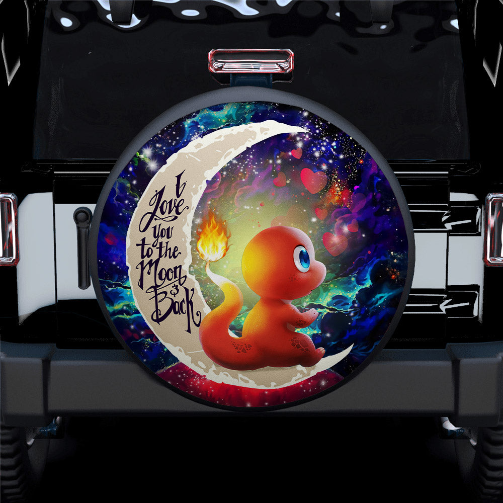 Cute Charmander Love You To The Moon Galaxy Car Spare Tire Cover