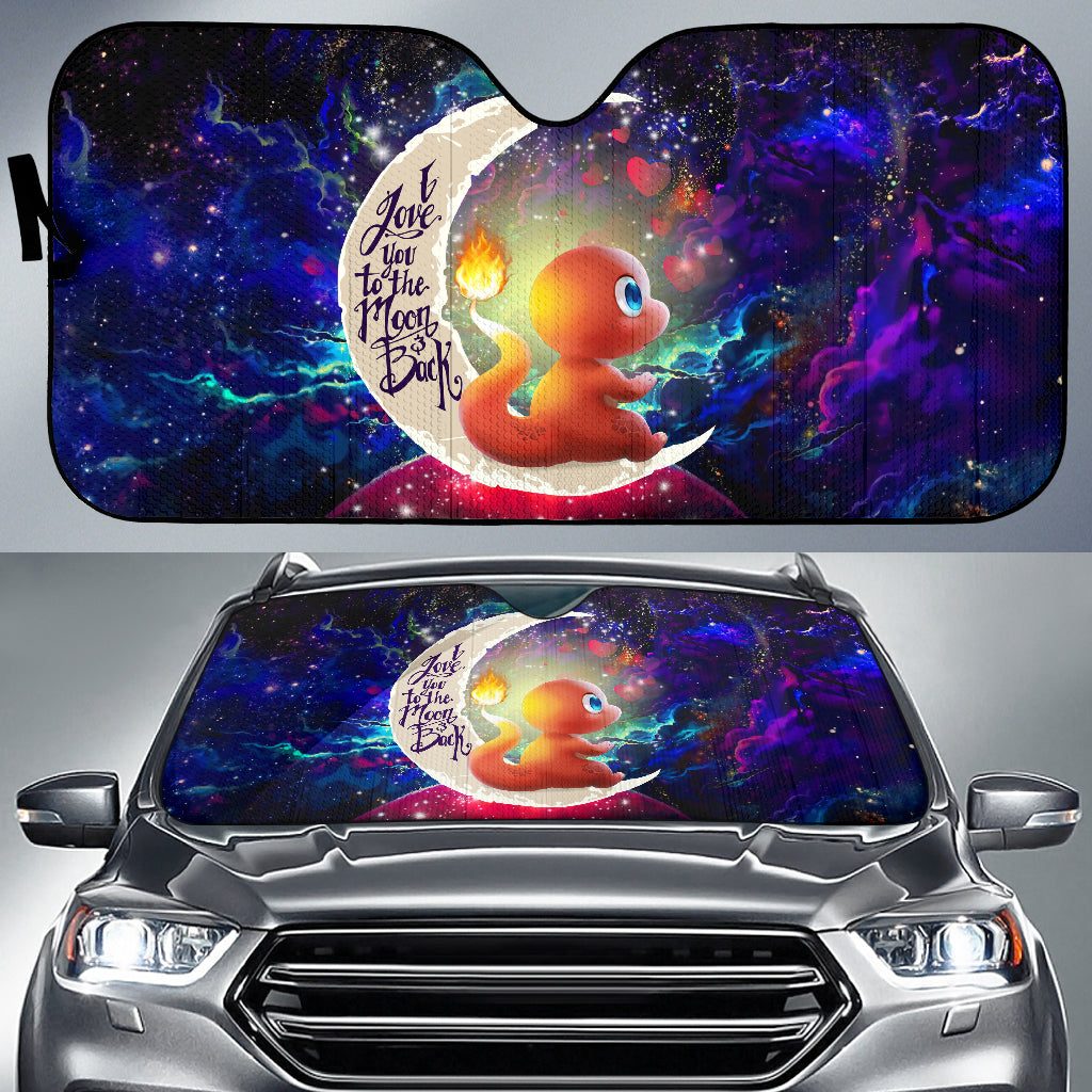 Cute Charmander Pokemon Love You To The Moon Galaxy Car Auto Sunshades