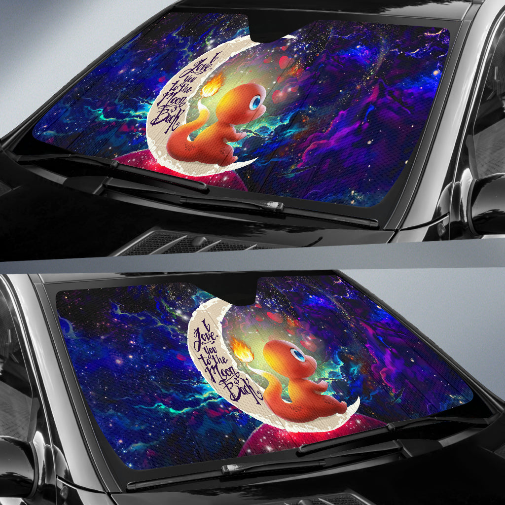 Cute Charmander Pokemon Love You To The Moon Galaxy Car Auto Sunshades