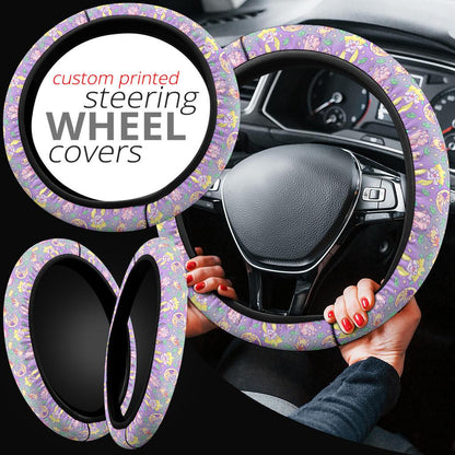 Cute Chibi Custom Car Steering Wheel Cover