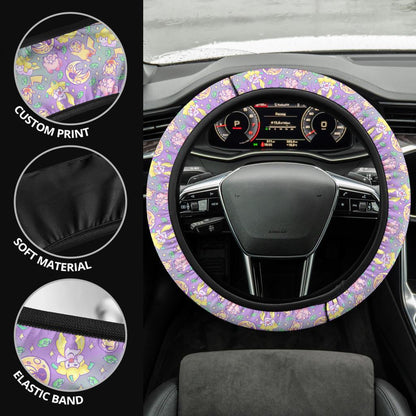 Cute Chibi Custom Car Steering Wheel Cover