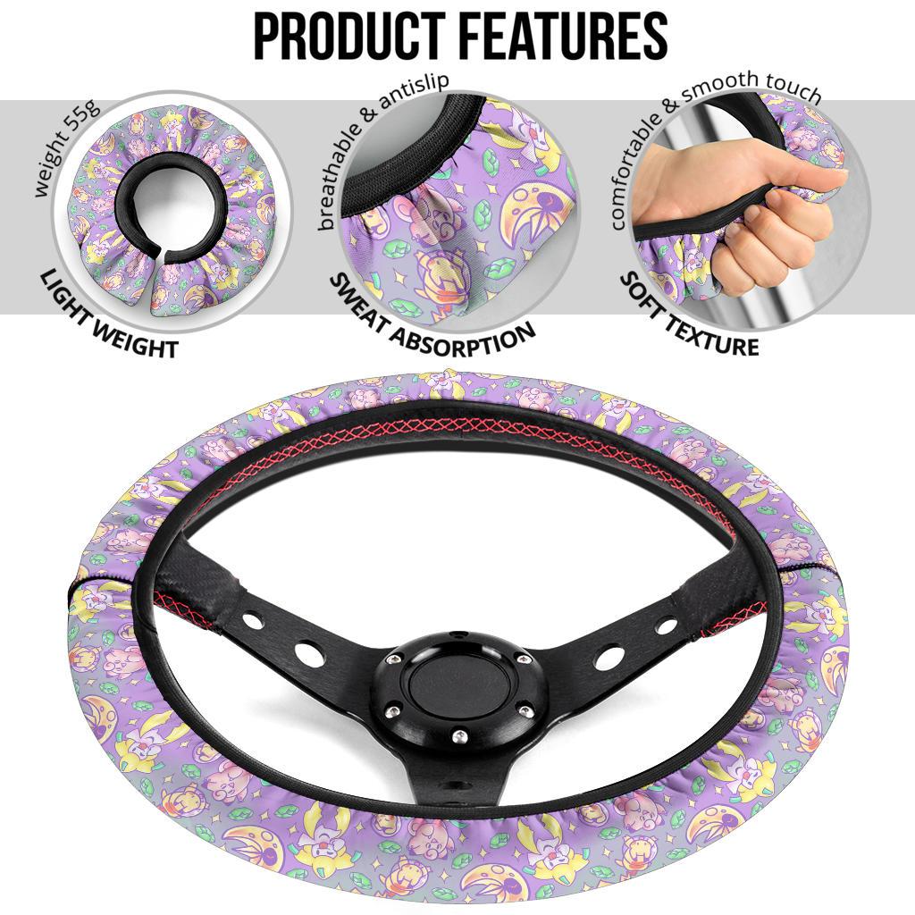 Cute Chibi Custom Car Steering Wheel Cover