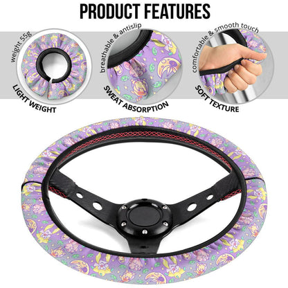 Cute Chibi Custom Car Steering Wheel Cover