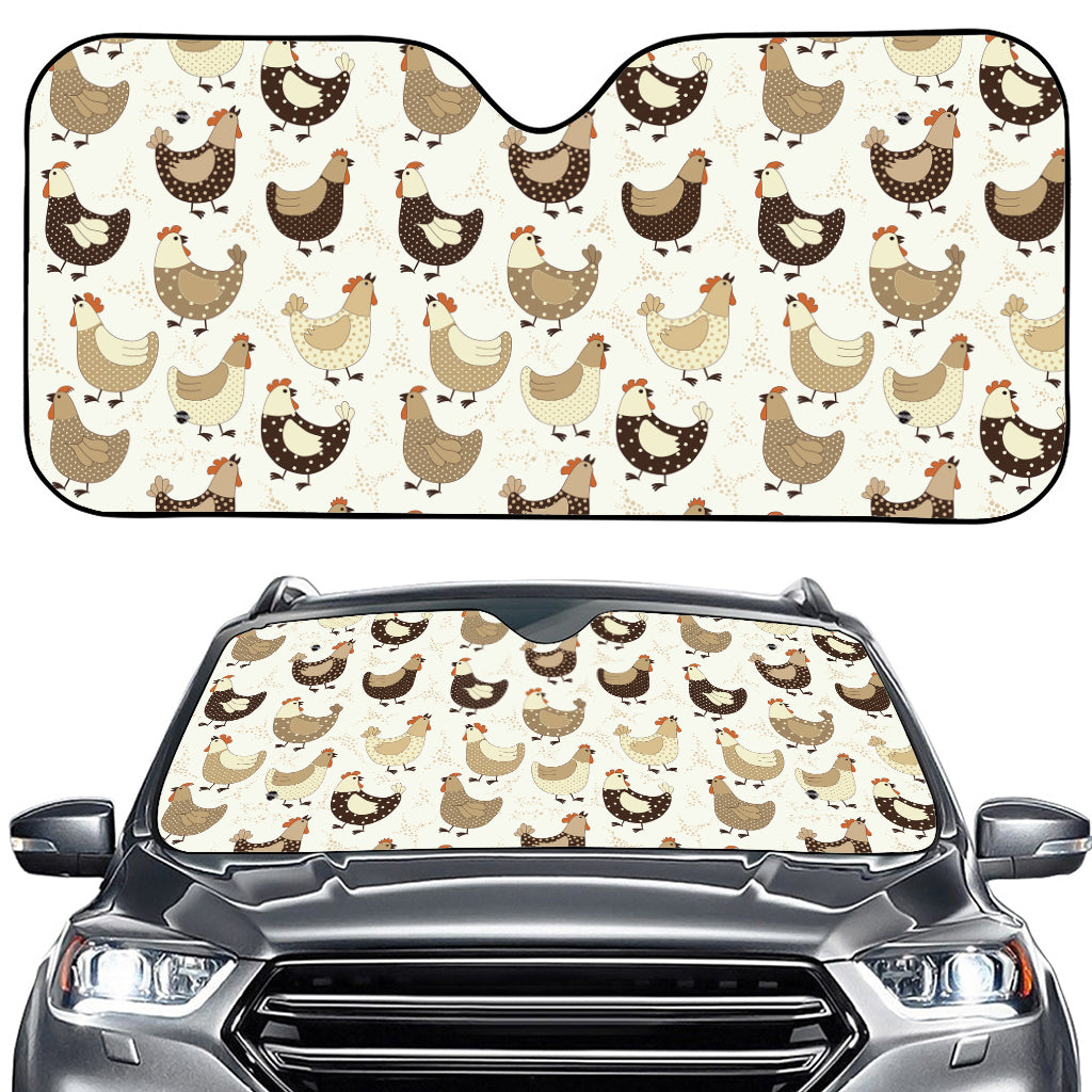 Cute Chicken Pattern Print Car Windshield Sun Shade