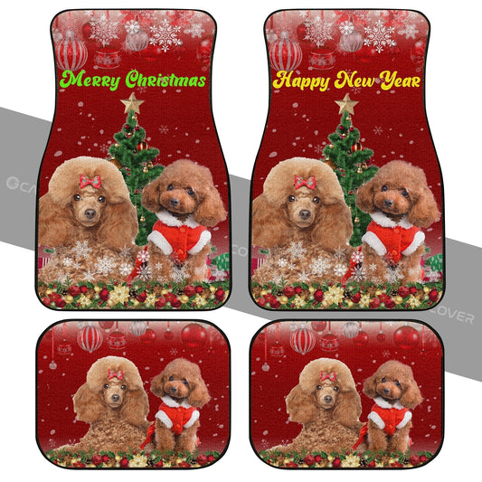 Cute Couple Poodles Car Floor Mats Custom Animal Car Accessories Christmas
