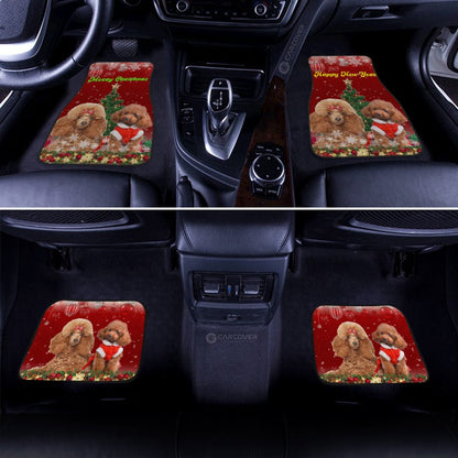 Cute Couple Poodles Car Floor Mats Custom Animal Car Accessories Christmas